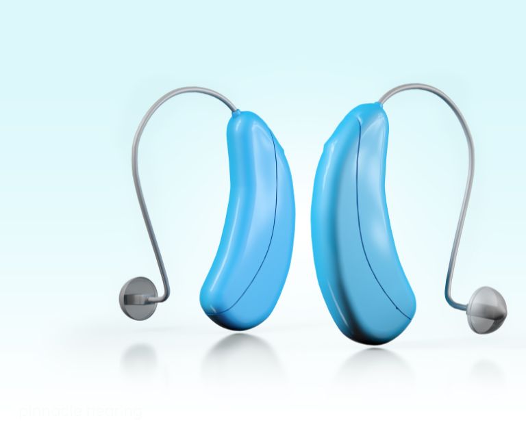 blue hearing aids